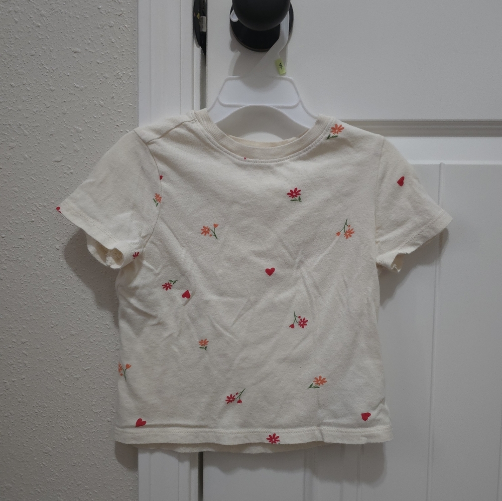 Old Navy Cream and Red Short Sleeve Tee